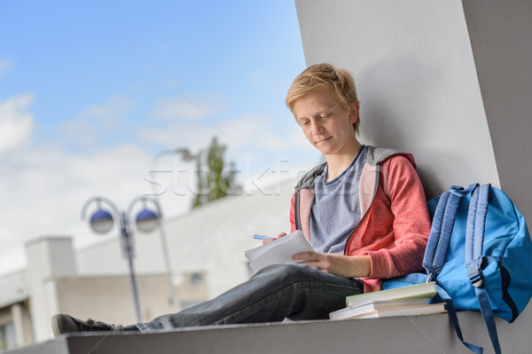 Student boy studying at university campus Stock photo © CandyboxPhoto