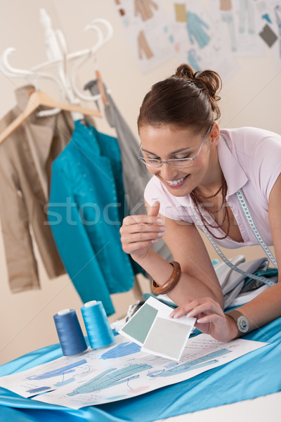 Female fashion designer working at studio Stock photo © CandyboxPhoto