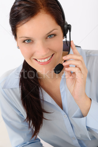 Customer service woman call operator phone headset Stock photo © CandyboxPhoto