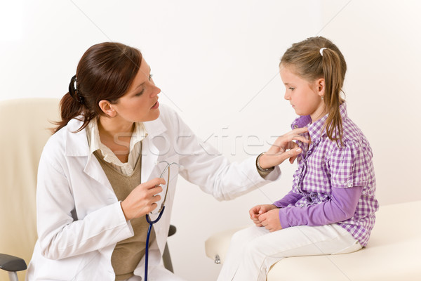 Stock photo: Female doctor examining child