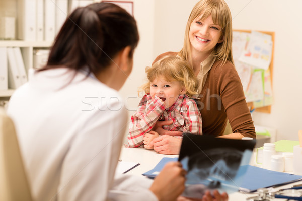 Pediatra escritório mãe filha mulher jovem pequeno Foto stock © CandyboxPhoto
