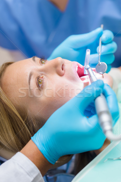 Close-up of dental treatment on female patient Stock photo © CandyboxPhoto