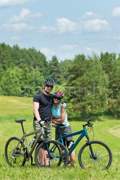 спорт Горный велосипед пару расслабиться счастливым Сток-фото © CandyboxPhoto