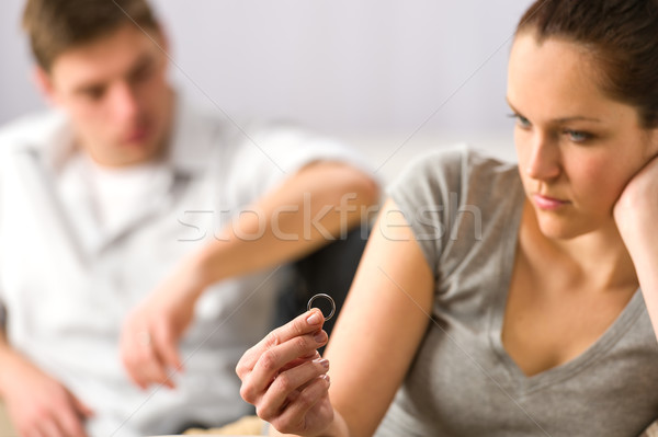 Huwelijk problemen Blauw triest stress Stockfoto © CandyboxPhoto
