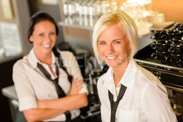 Cafe waitresses behind bar smiling at work Stock photo © CandyboxPhoto