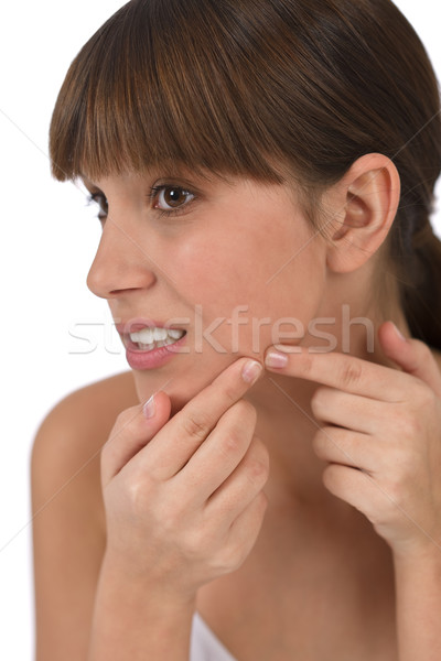 Corp pasă femeie adolescent acnee problema Imagine de stoc © CandyboxPhoto