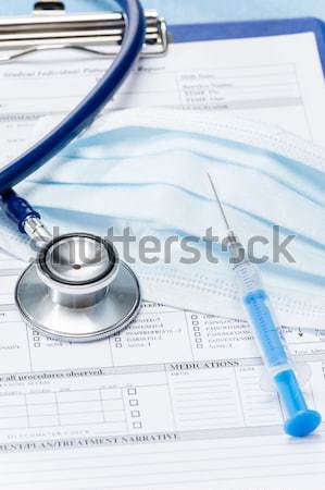 Estetoscópio médicos emergência relatório médico Foto stock © CandyboxPhoto