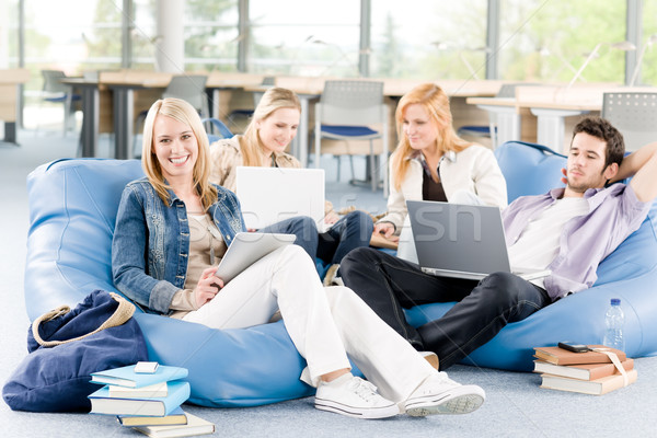 Stock photo: Group of young students at high school