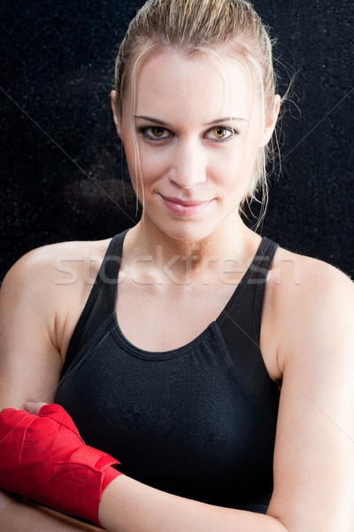 Fashion model - Boxing training blond woman Stock photo © CandyboxPhoto