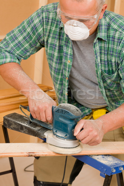 Stock foto: Handwerker · Holzbrett · home · Renovierung · reifen