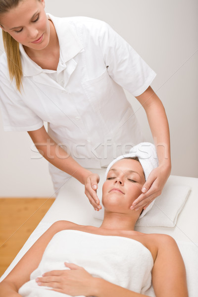 тело ухода женщину лицом массаж Spa центр Сток-фото © CandyboxPhoto