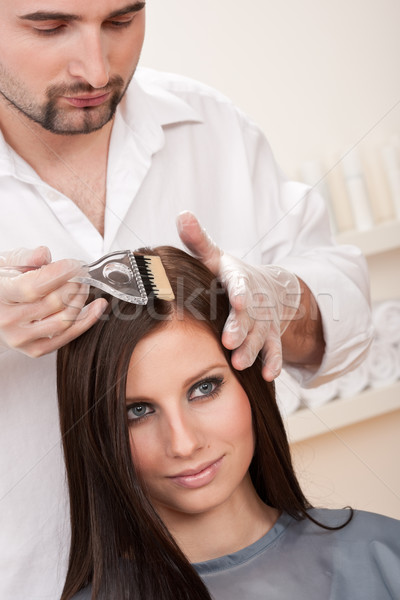 Stockfoto: Professionele · kapper · kleur · klant · salon · mannelijke