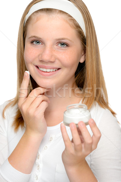 Giovane ragazza crema per il viso dita Foto d'archivio © CandyboxPhoto