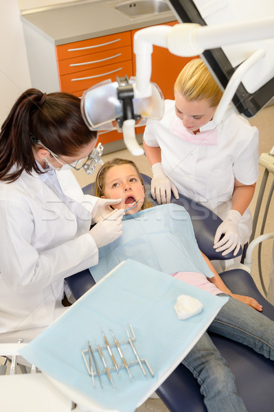 [[stock_photo]]: Dentaires · assistant · dentiste · peu · enfant · Homme