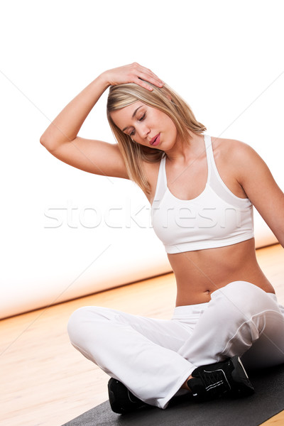 Fitness series - Blond woman stretching Stock photo © CandyboxPhoto