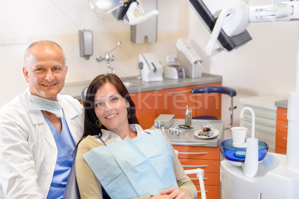 Dentist and female patient at surgery office Stock photo © CandyboxPhoto