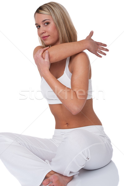 Fitness series - Blond woman stretching Stock photo © CandyboxPhoto