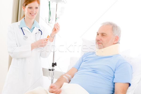 Foto stock: Hospital · femenino · médico · paciente · altos · médicos