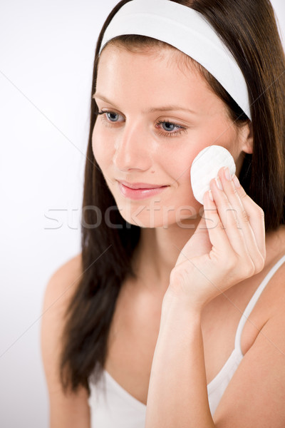 Facial care - woman removing make-up Stock photo © CandyboxPhoto