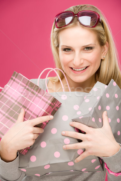 Shopping donna moda felice bag ritratto Foto d'archivio © CandyboxPhoto