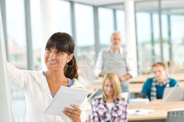 High school - three students with mature professor Stock photo © CandyboxPhoto