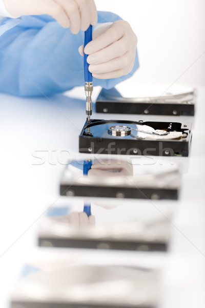 Computer ingenieur reparatie schijf steriel experiment Stockfoto © CandyboxPhoto