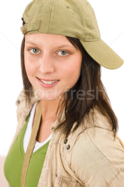 Student teenager girl with baseball cap posing Stock photo © CandyboxPhoto