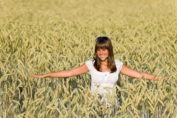 Happy young woman in corn field  Stock photo © CandyboxPhoto