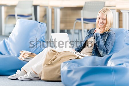 Young happy high-school student relax with laptop Stock photo © CandyboxPhoto
