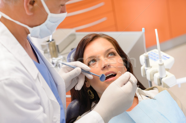 Egészséges beteg fogorvosi rendelő fogak nő orvos Stock fotó © CandyboxPhoto