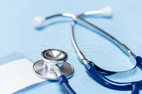 Blau Stethoskop medizinische Geräte Arzt Mantel Stock foto © CandyboxPhoto