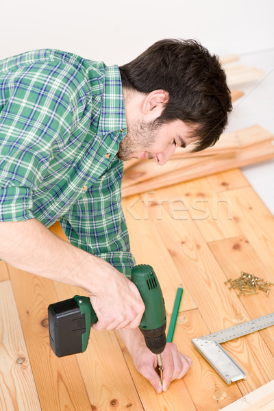 Foto stock: Melhoramento · da · casa · handyman · interior · piso