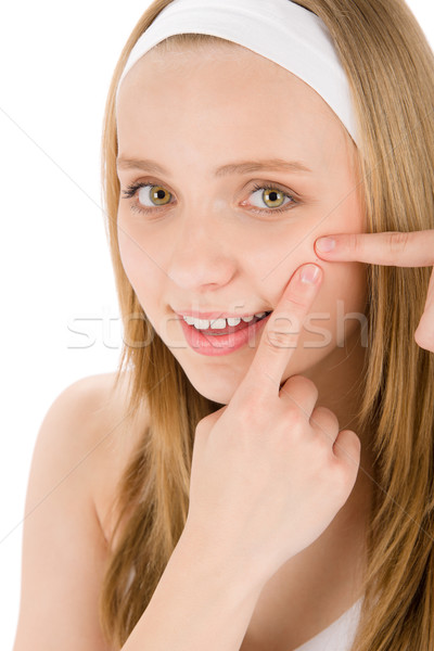 Acne adolescente donna brufolo bianco Foto d'archivio © CandyboxPhoto