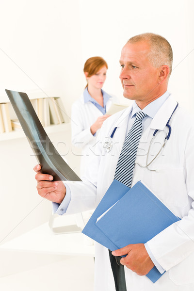 Stock photo: Medical doctor team male look at x-ray