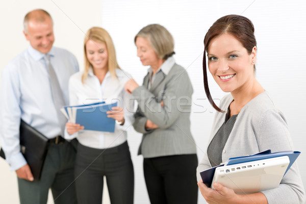 üzletasszony csinos kollégák megbeszél üzleti csapat vonzó nő Stock fotó © CandyboxPhoto