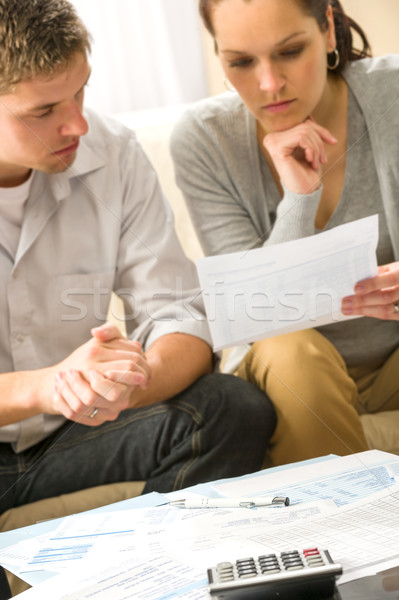 Troubled couple calculating finances Stock photo © CandyboxPhoto