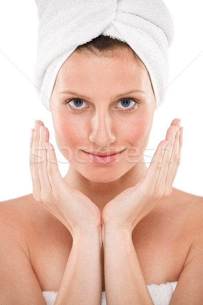 Body care - beautiful woman with towel Stock photo © CandyboxPhoto