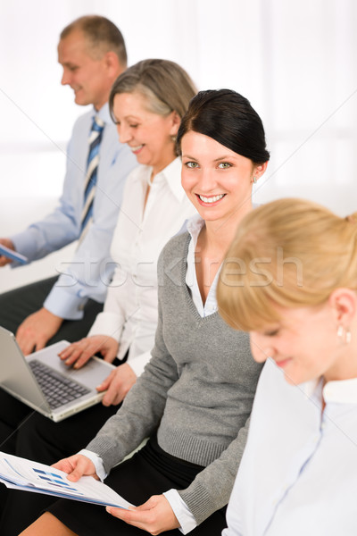 Interjú üzletemberek vár tanulás jelentés nő Stock fotó © CandyboxPhoto