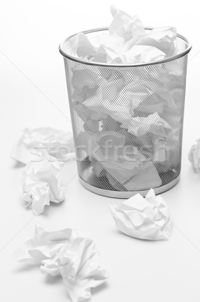 Office trash bin full of paper waste Stock photo © CandyboxPhoto