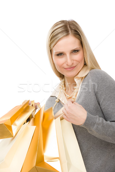 Compras mujer moda feliz bolsa retrato Foto stock © CandyboxPhoto
