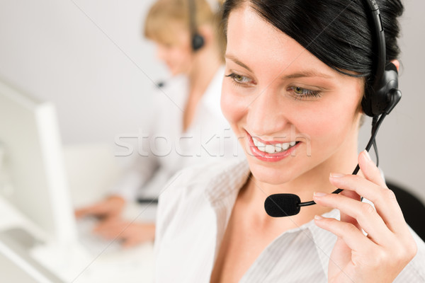 Servizio di assistenza donna call center telefono auricolare squadra Foto d'archivio © CandyboxPhoto
