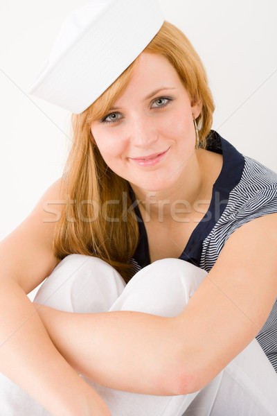 [[stock_photo]]: Jeunes · marines · femme · mode · portrait · marin