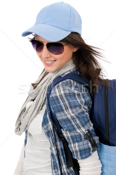 Happy female teenager wear cool outfit sunglasses Stock photo © CandyboxPhoto