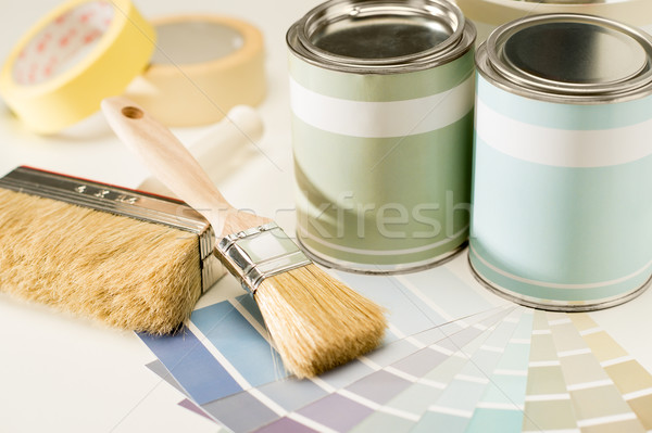 Painting supplies brush, can and swatch Stock photo © CandyboxPhoto