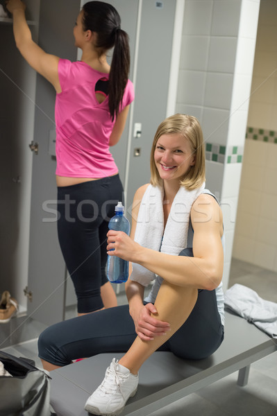 Happy woman in gym's locker room Stock photo © CandyboxPhoto