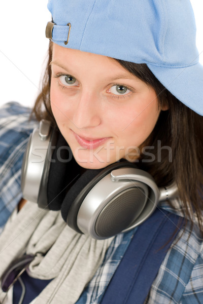 Teenager cute girl enjoy music with headphones Stock photo © CandyboxPhoto