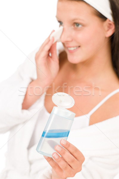 Acnee adolescent femeie curăţa piele Imagine de stoc © CandyboxPhoto