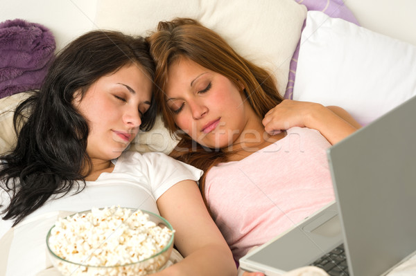Friends fell asleep during watching a movie Stock photo © CandyboxPhoto