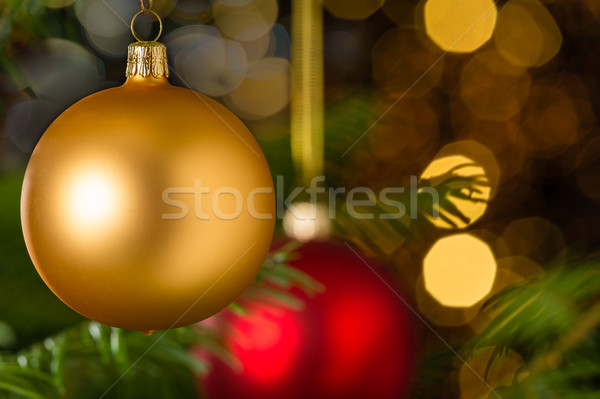 Gold christmas ball hanging on Xmas tree Stock photo © CandyboxPhoto