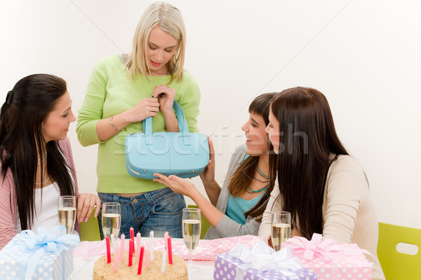 Birthday party - woman getting present Stock photo © CandyboxPhoto
